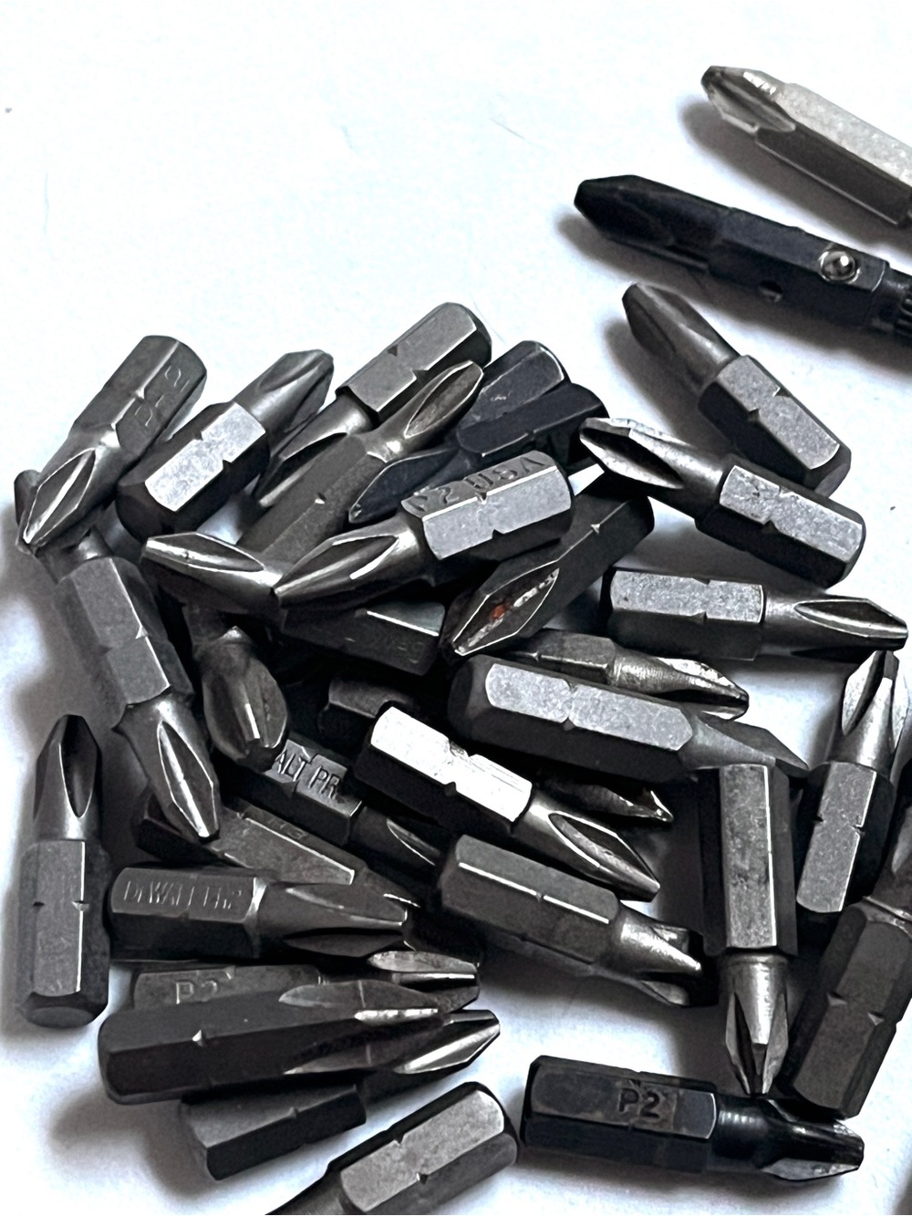 Set of 37 nibs Phillips head for drills and hand tools.